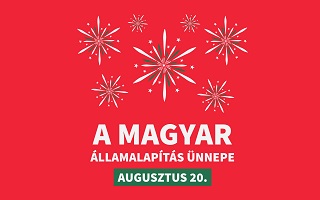 A képen a 20-i ünnepet hirdető kártya látható.