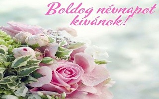 Boldog névnapot kívánó képeslap.
